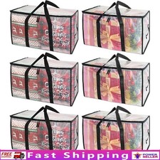 Heavy Duty Storage Bags Open Top Foldable 50lb Capacity Organizers 6 Pack New