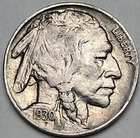 1930 5C Buffalo Nickel Full Horn