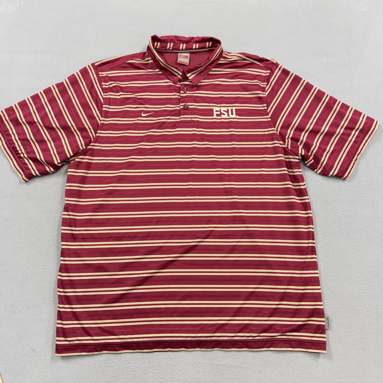 Florida State Seminoles Polo Shirt Mens 2XL Red NCAA Football Nike Therma Fit