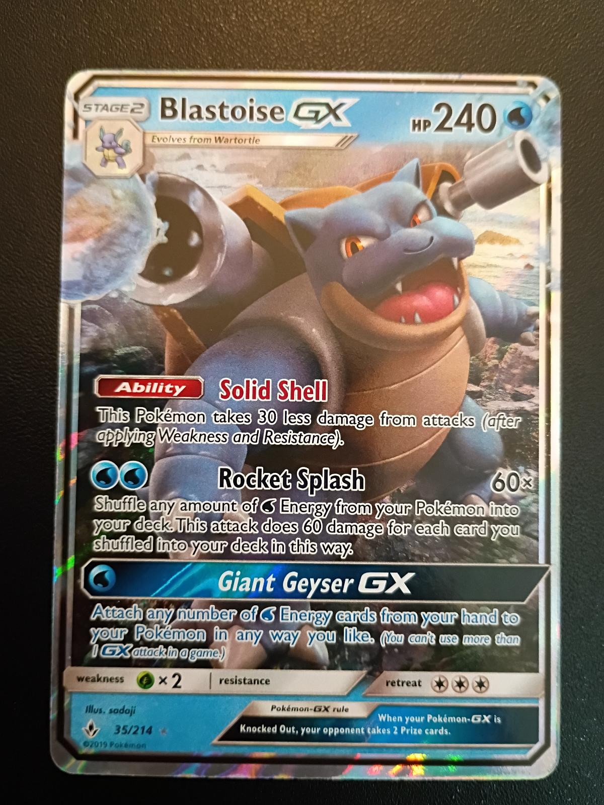 Blastoise GX 35/214 Holo GX Rare Unbroken Bonds Pokemon Near Mint