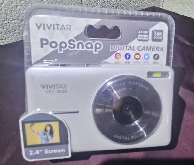 Vivitar PopSnap Compact Digital Camera 44MP 1080p 16x Zoom 2.4in Silver