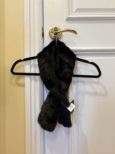 NWT Genuine Black Mink Fur Pull Thru Scarf One Size