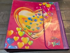 Vintage Fantastic World Lisa Frank Multicolor Hearts Stuart Hall Binder Keeper