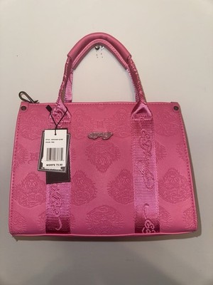 Ed Hardy Pink Tote Purse w/ Crossbody Strap Shoulder Bag Tiger