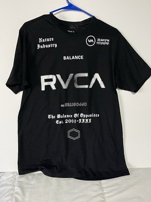 RVCA Balance Of Opposites Graphic T-Shirt Mens Medium Black Sport Tee Streetwear