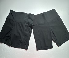Danskin Womens Black High Rise Biker Shorts with Pockets Size Medium Lot of 2