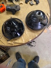 Model T Ford 1926 Headlight Buckets Nice Original Pair W Ford Script Rims