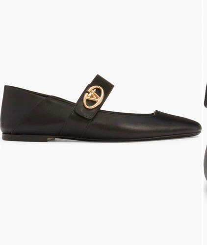 Ballerine Mary Jane in pelle nera con logo Valentino $980 nuove con scatola 40 9 9 5