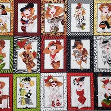 Loralie Harris Sew Creative Quilting Crafting Fabric Panel 44" x 23.5"