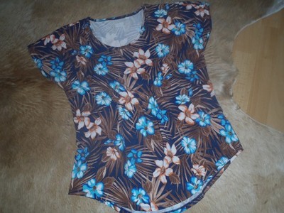 Lands End Women's Shirt Short Sleeve Floral Size M Second Hand Look!!