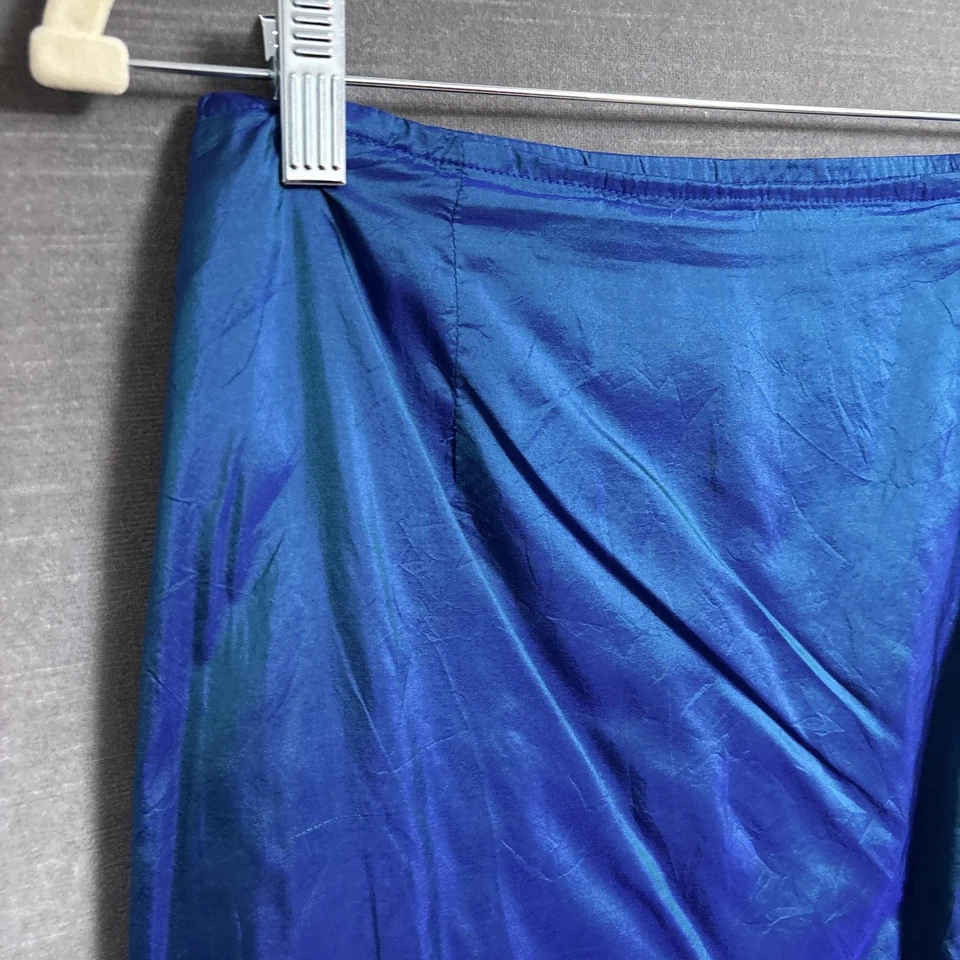 Falda De Colección Free People Pequeña Azul Teal Seda Maxi Flecos Boho Cóctel y2k Foto 3 de 4