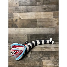 Beetlejuice Sandworm Plush Striped Snake Double Head Tim Burton Movie Toy 32"