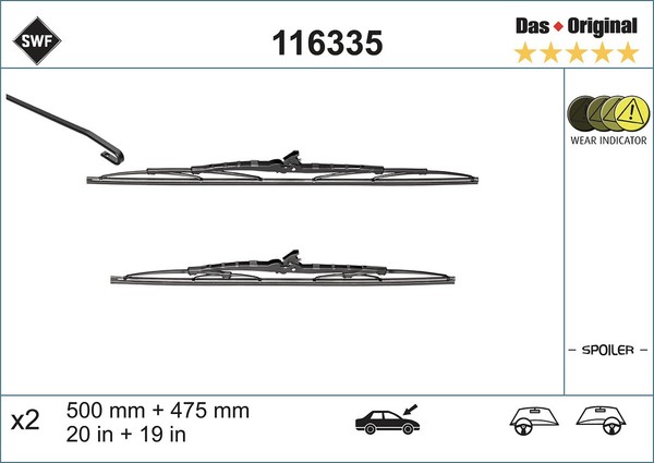 Wischblatt Scheibenwischer DAS Original SET SWF 116335 FüR Opel Astra CC Prelude-image