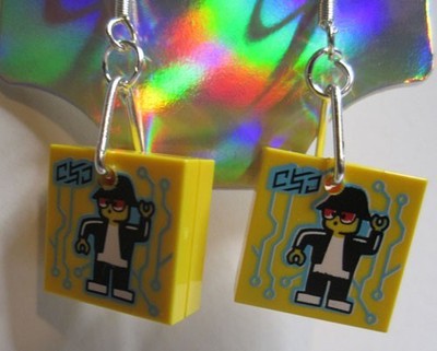 LEGO Loop 2x2 Tile Earrings - Hip Hop Guy - (2 Pieces)