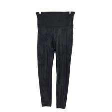 Spanx Faux Leather Leggings Women XL Black High Waisted Slimming Compression
