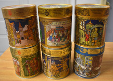 Lot of 6 Lebkuchen-Schmidt German Gingerbreak Cookie Tins 4 1/16" x 4 11/16"