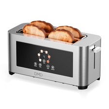 4 Slice Touchscreen Toaster Stainless Steel Long Slot 1400W Defrost Reheat