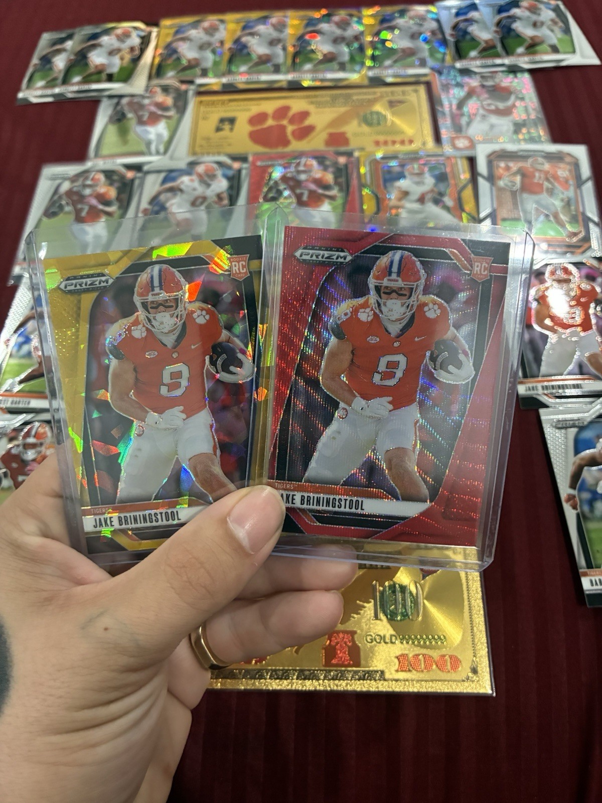 Clemson Tigers Football Card Lot Auto 2025 Prizm Gold, Color, Numbered view 4