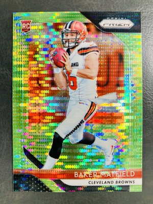 #ad 2018 Panini Prizm Rookie Baker Mayfield #201 Neon Green Pulsar Prizm RC 🔥💎 $79.99