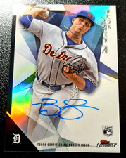 2015 FINEST ROOKIE AUTOGRAPHS #FA-BF - BUCK FARMER - DETROIT TIGERS CARD. rookie card picture
