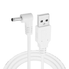 3.3ft USB A Type 3.5 x 1.35mm L-Shaped Head Power Connector, White