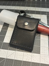 Genuine Handmade Full Grain Pure Leather Compact Flap Wallet Vertical Bifold