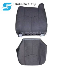 Driver Bottom & Back Leather Seat Cover Gray For 03-07 GMC Sierra 1500 2500 3500