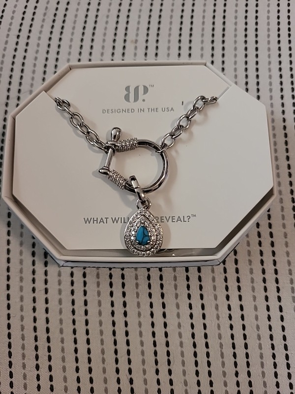 Bomb Party OG necklace- The Pull Of Desire NK65560 Turquoise Magnesite Rhodium
