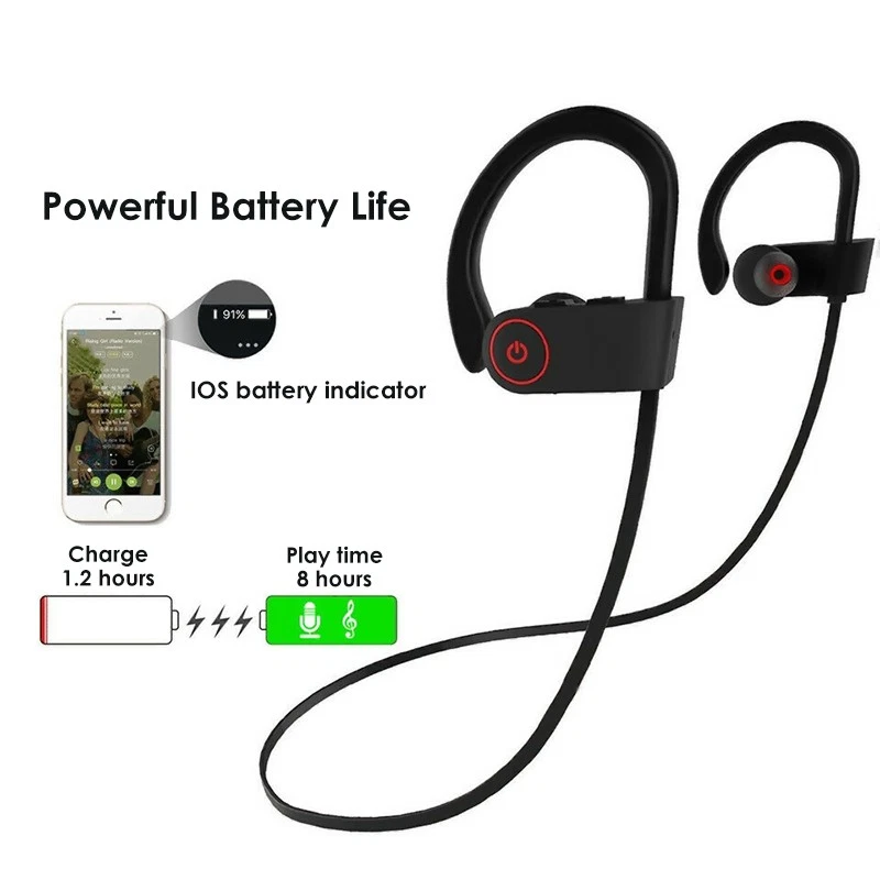 Auriculares Bluetooth 5.0 Auriculares Inalámbricos Deportes Gancho Auriculares Manos Libres Micrófono Foto 4 de 4