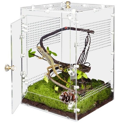 Reptile Enclosure 10 Gallon for Crested Gecko, Lizard, Bearded Dragon, Snakes...