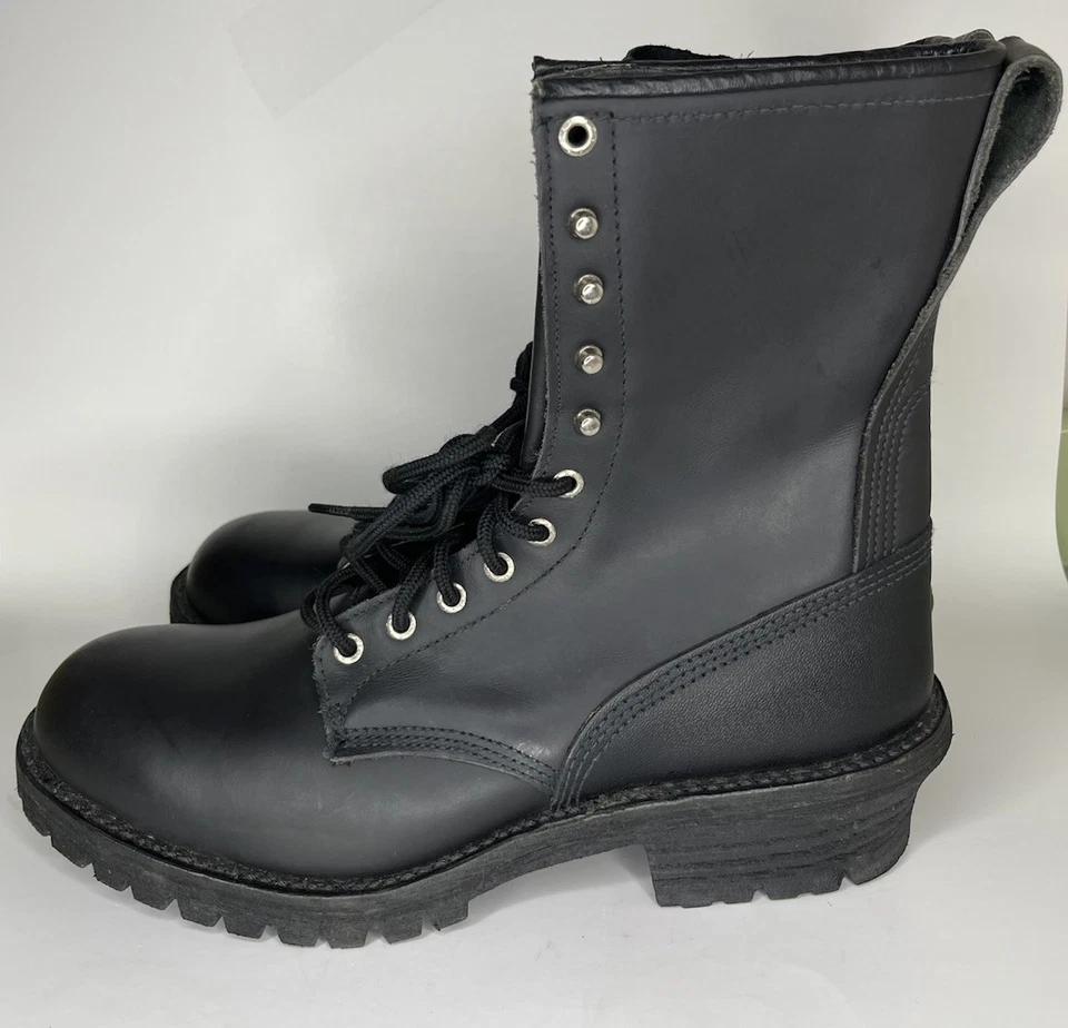 Botas Leñadoras RED WING 699 Vibram Hombres Talla 12D Cuero Negro EE. UU. Wild Land Fire Foto 3 de 4