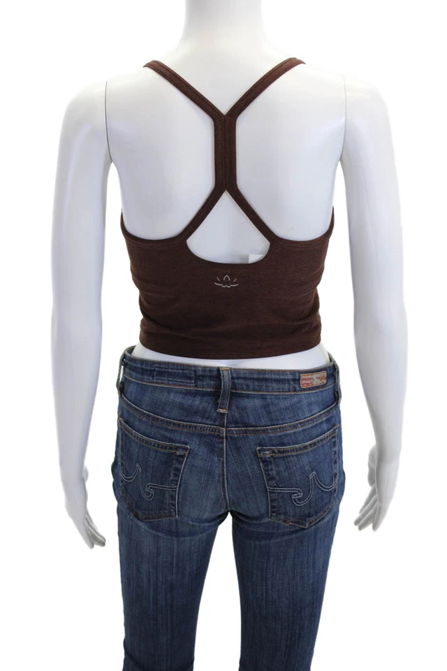 Beyond Yoga Womens Spaghetti Strap Scoop Neck Sports Bra Brown Size Small - Image 3 of 4