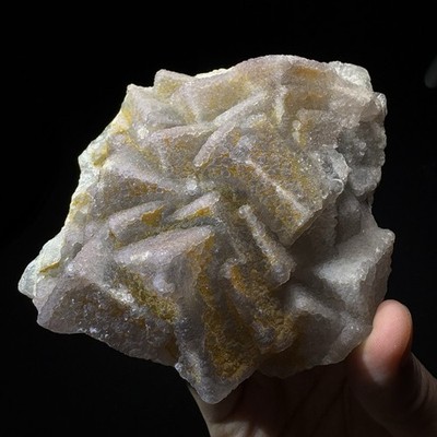 Natural Bi-Color Fluorite Cubic Stepped-Growth Raw Mineral Healing A60