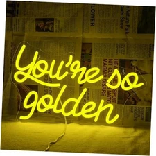 You're So Golden Neon Sign - Neon Signs for Wall Decor Golden Birthday Party 