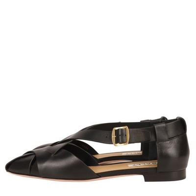 Bally Damen Schuhe Sandalen Gr. 37 Schwarz Leder Sommer Sandaletten