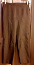 Alfred Dunner Brown Slacks Pockets Flat Front Elastic Back Misses Size 10