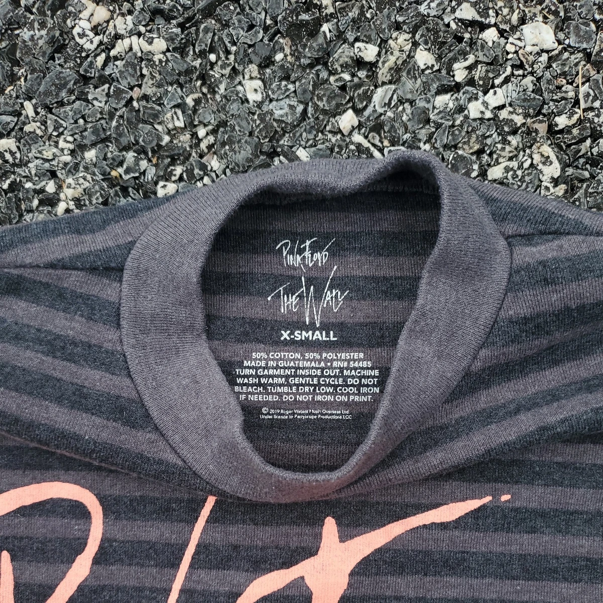 Pink Floyd Women's Striped T Shirt Adult Extra Small Gray Purple Retro Rock Roll