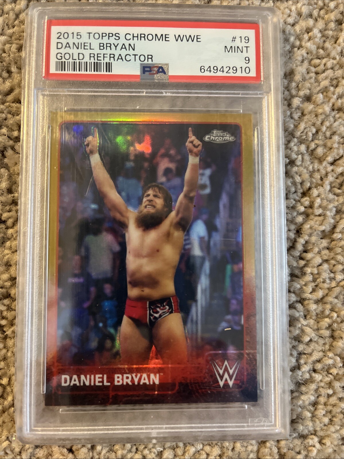 Daniel Bryan 2015 Topps Chrome WWE Gold Refractor #44/50 PSA 9