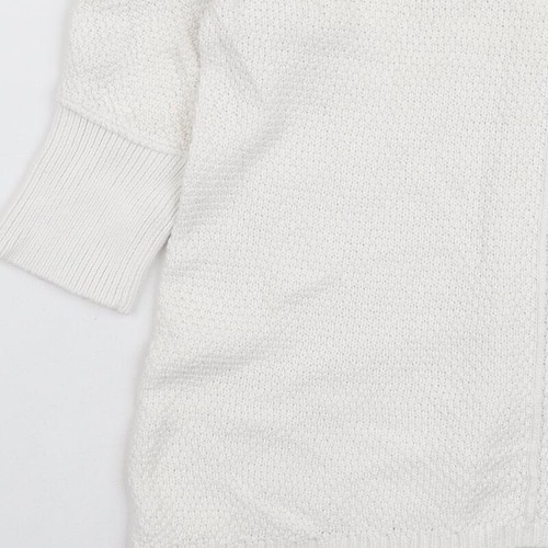 Max Studio Womens White Round Neck Cotton Blend Jumper Size L - Picture 12 of 12