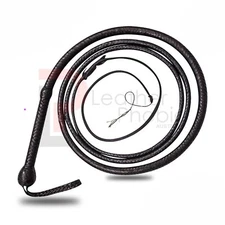 Genuine Leather Bull Whip 08 Feet Long 16 Plaited Heavy Duty Handmade Stock Whip