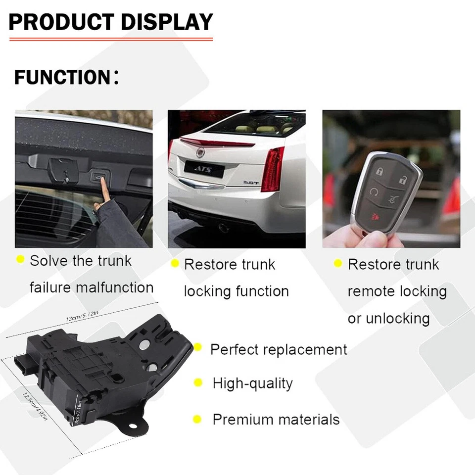 Actuador de cierre de tapa de bloqueo de maletero trasero para Chevy Chevrolet Malibu Cadillac 2013-2018 Foto 3 de 4