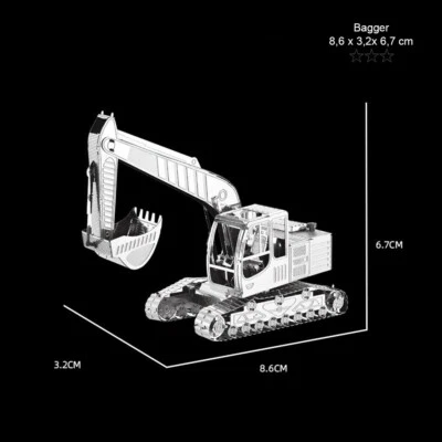 ZOYOKI Digging machine Bagger - 3D Laser Metall Puzzle Konstruktionsspielzeug, Bausatz