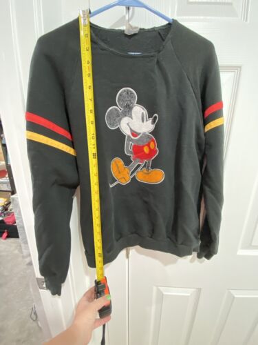 1990s Mickey Mouse Sweatshirt USA Adult Large Pullover Raglan Sweater Vintage - Picture 3 of 6