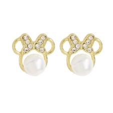 NEW Minnie Mouse Earrings Mickey Mouse Crystal Bow Disney Disneyana FAST SHIP