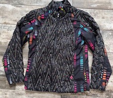 Spyder Girls Puffer Quilted Ski Coat Jacket Size 14 Black Multicolor