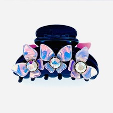 USA Butterfly ACRYLIC HAIR CLAW JAW CLIP made with SWAROVSKI CRYSTAL AB A13
