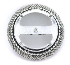ONE SILVER COLOR MESH 30MM ROUND CABOCHON CAB HALF DOLLAR   BOLO TIE MOUNTING
