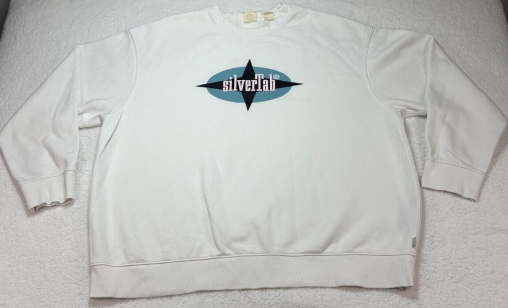 Levis SilverTab Relaxed Fit White Sweatshirt for Men Size XL  