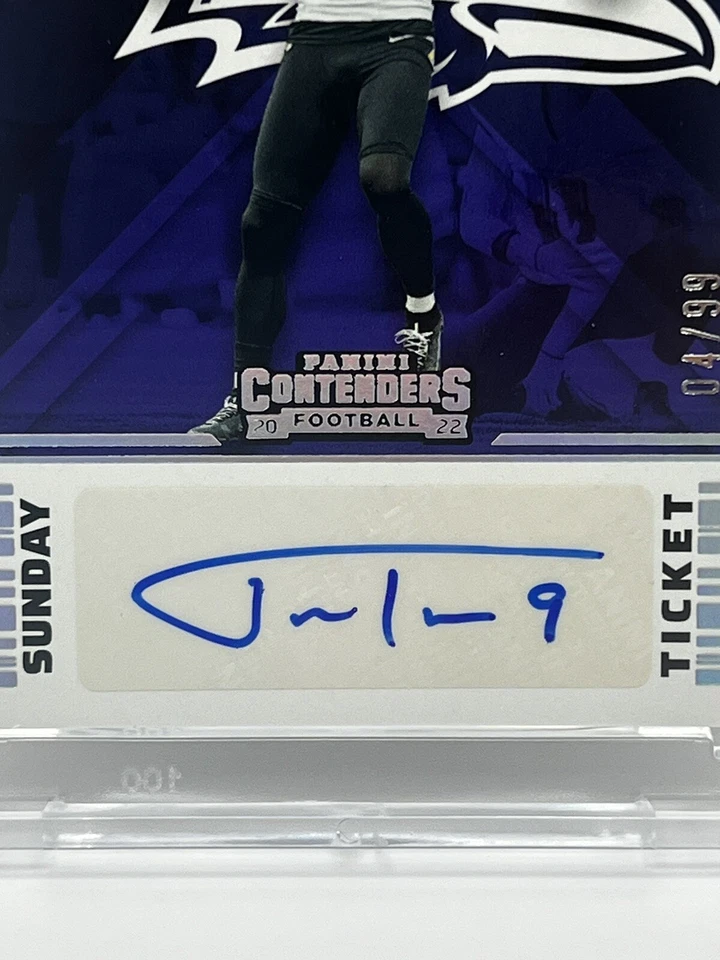 2022 Panini Contenders Sunday Ticket JUSTIN TUCKER AUTO #/99 - Image 2 of 3