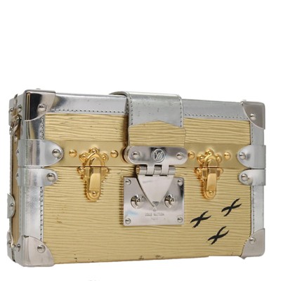 LOUIS VUITTON Epi Metallic Petite Mar Bag Silver Gold M54652 LV Auth 107961